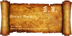 Borai Margit névjegykártya
